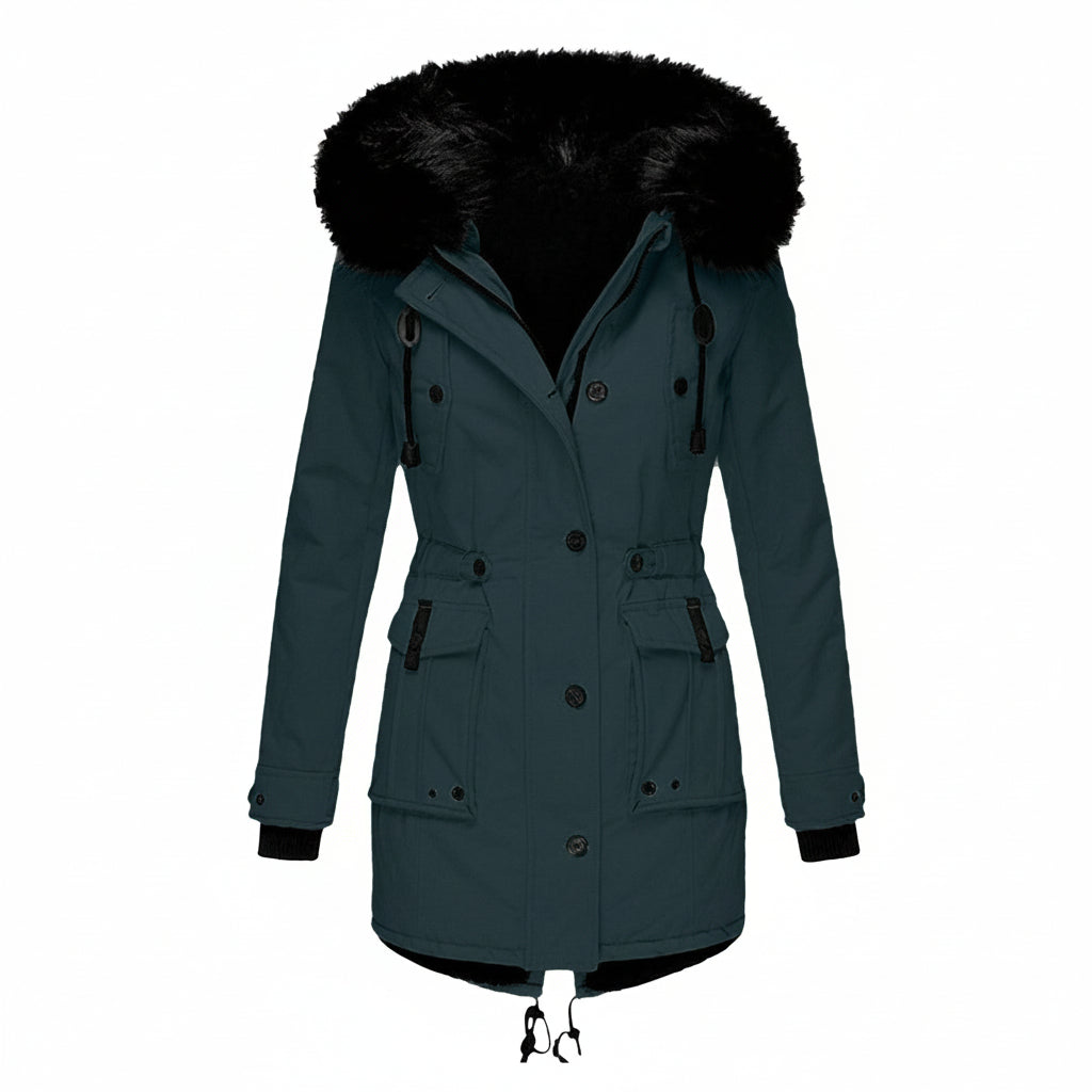 Women's Warm Hooded Parka Coat for Cold Days