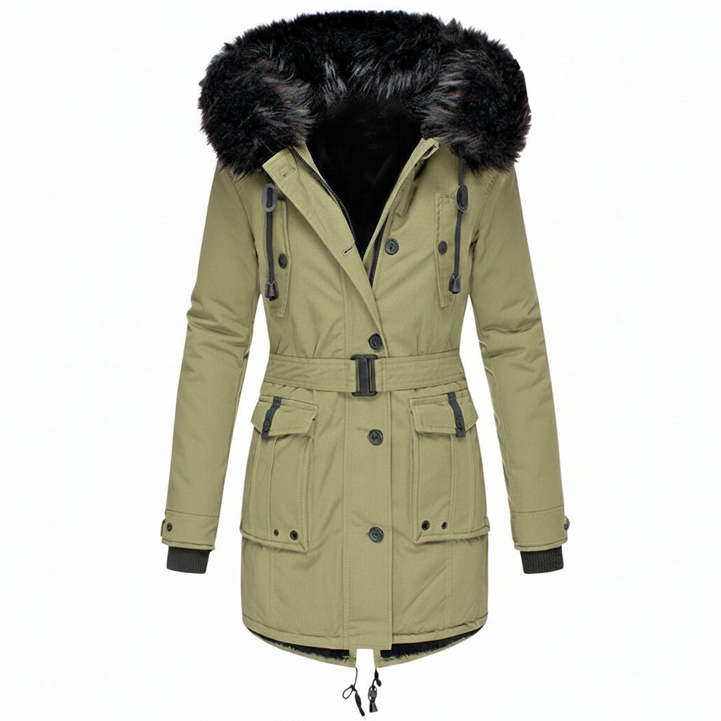 Women's Warm Hooded Parka Coat for Cold Days