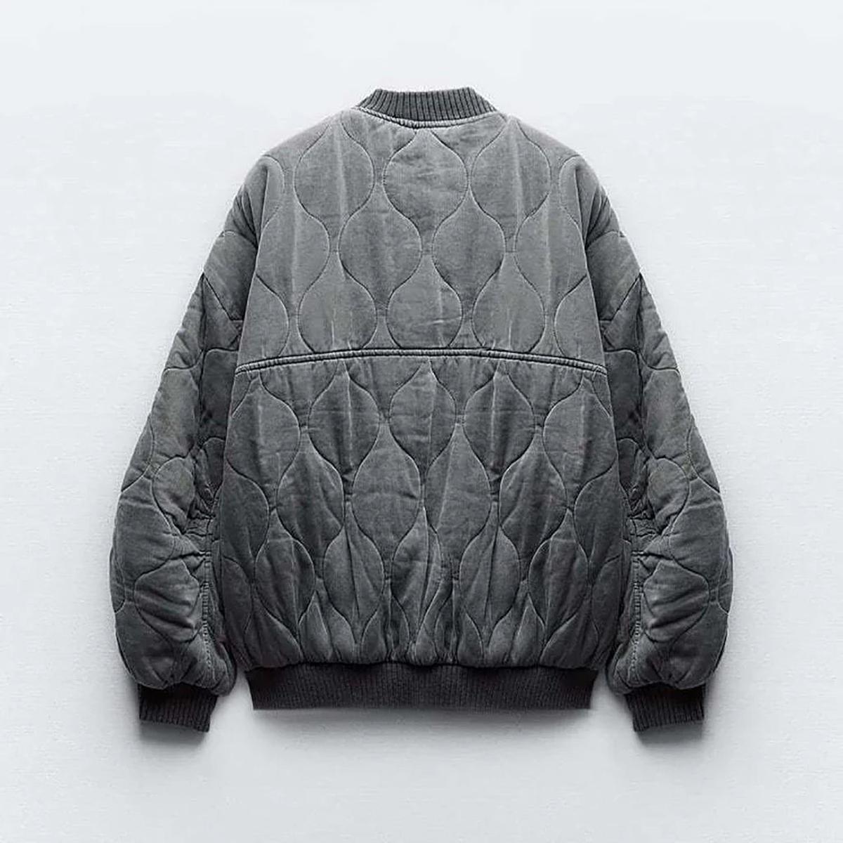 Women's Washed Quilted Bomber Jacket