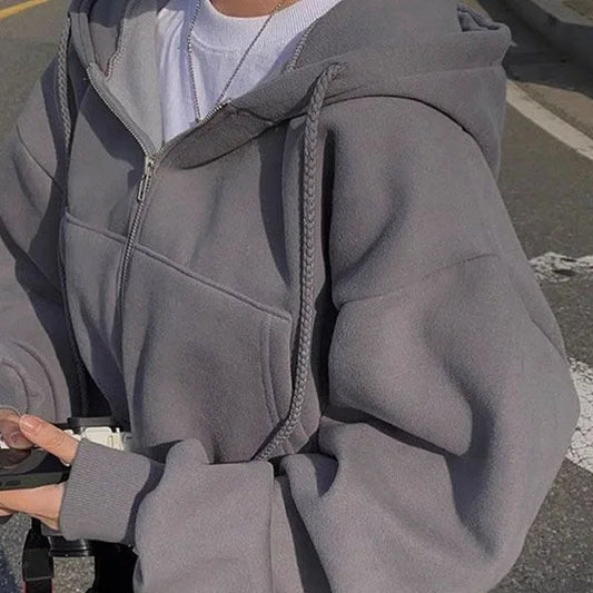 Women's Cropped Zip Fleece Hoodie